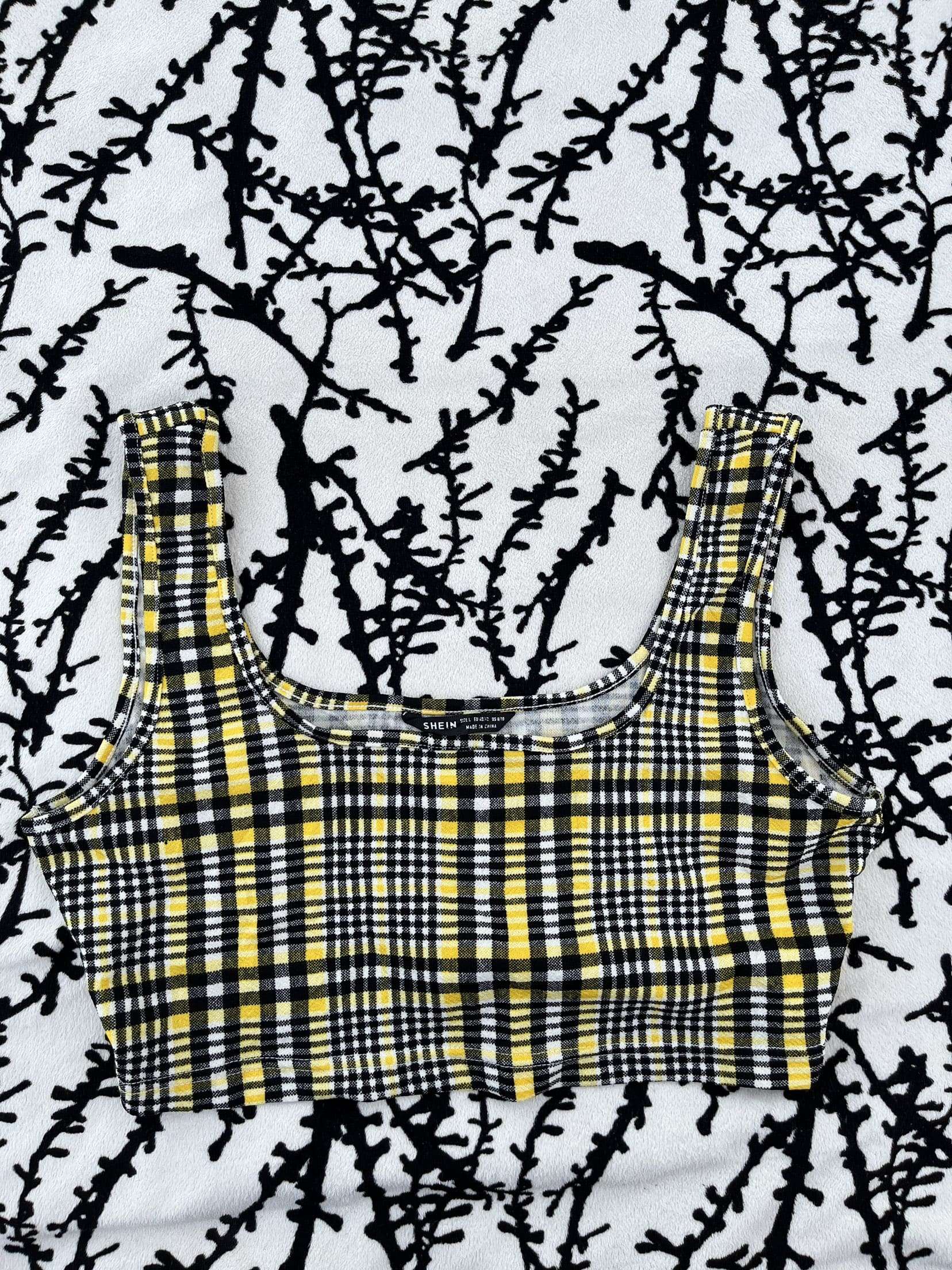  SCOOP NECK Checkered TOP