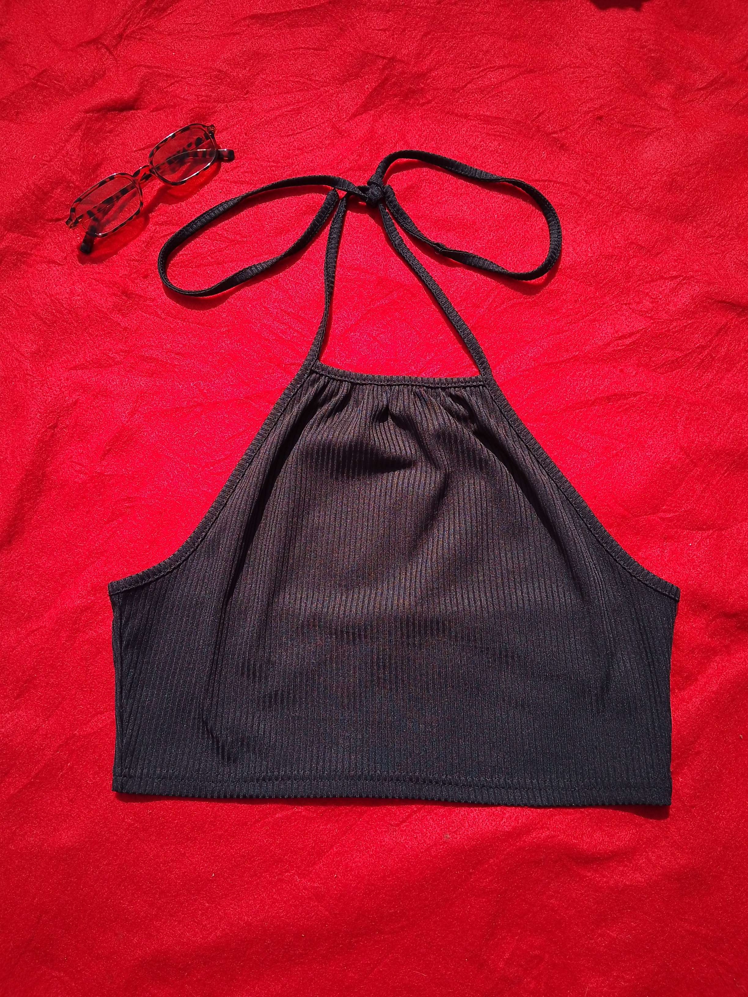 Silk Halter Neck Top.